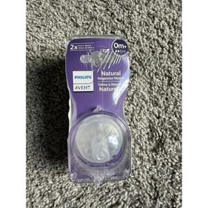 4pk Philips AVENT Silicone Natural Response Baby Bottle Nipples Flow 2, 0M+